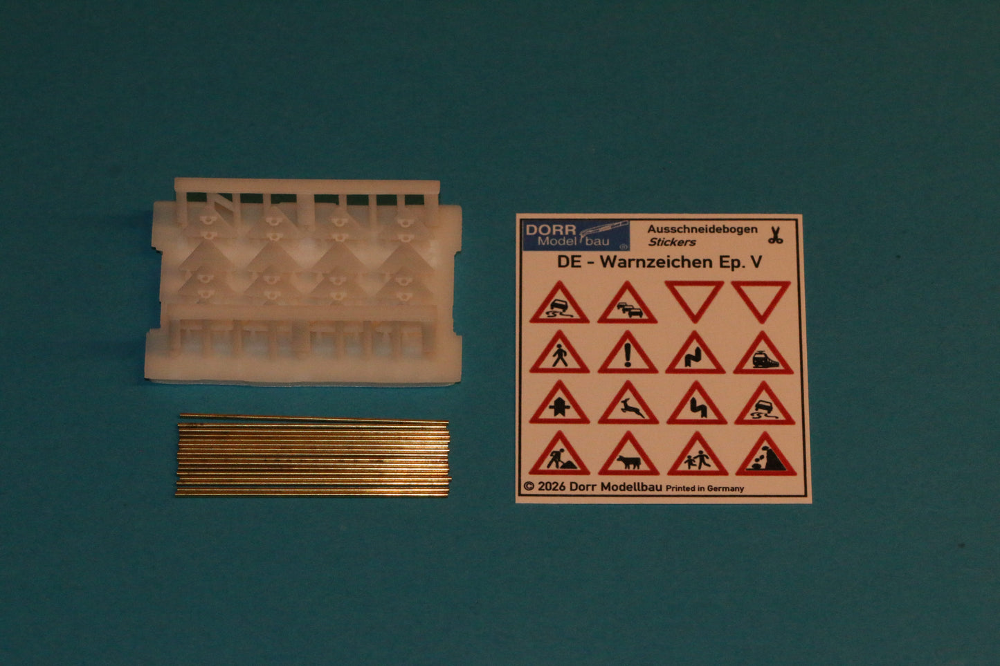 Lieferumfang Epoche V Verkehrszeichen von DorrModellbau im Maßstab H0 1:87