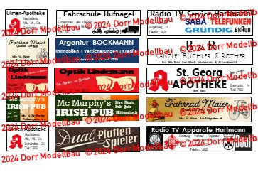 Dorr Modellbau Werbebeschriftung für Fahrradständer im Maßstab H0 1:87