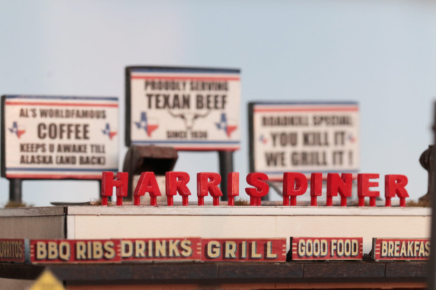 Außen Ansicht des US Diners von Dorr Modellbau