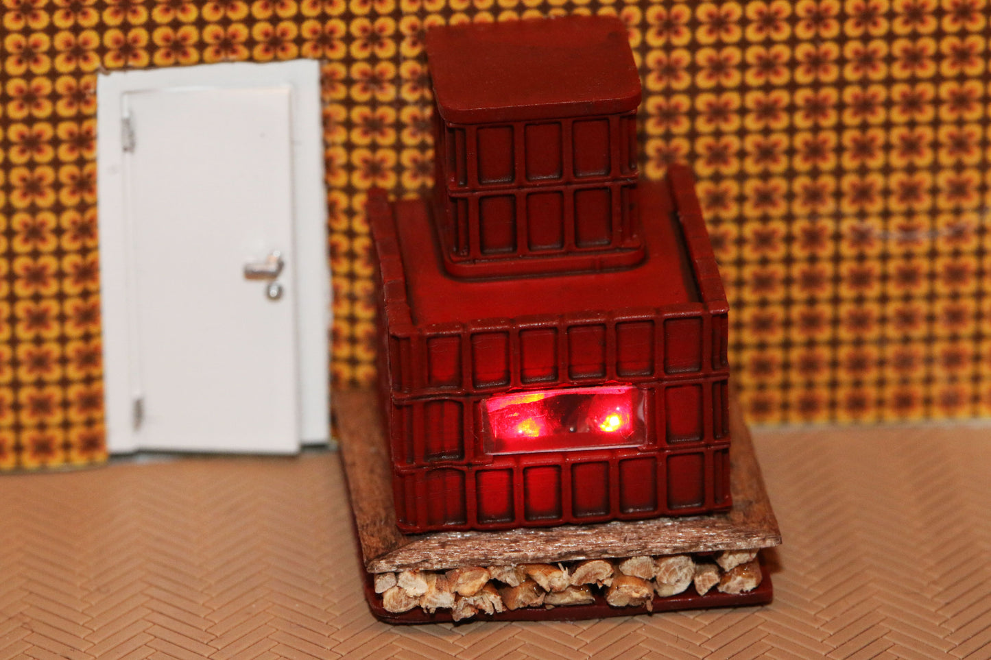 Kachelofen (mit flackerndem Feuer) H0 (1:87)