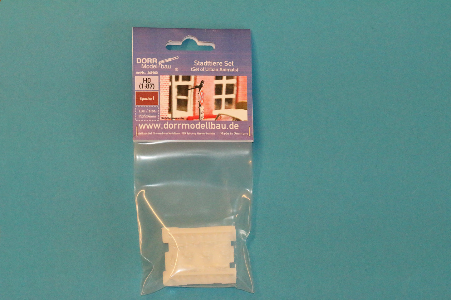 Packung Stadttiere von Dorr Modellbau im Maßstab 1:87.