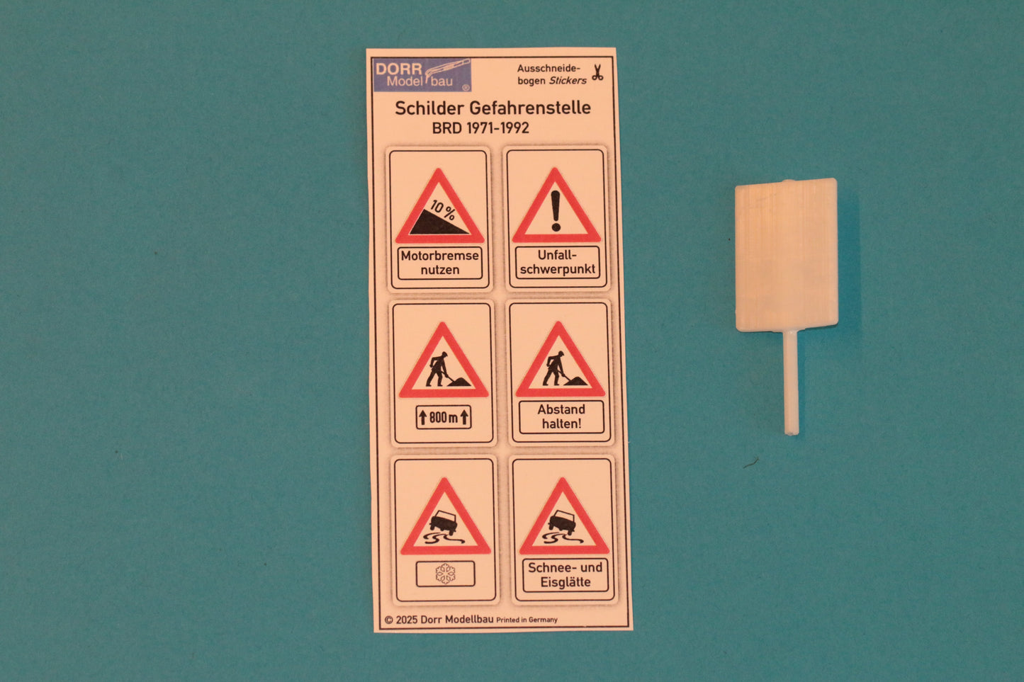 Warntafel vor Gefahrenstellen H0 (1:87)